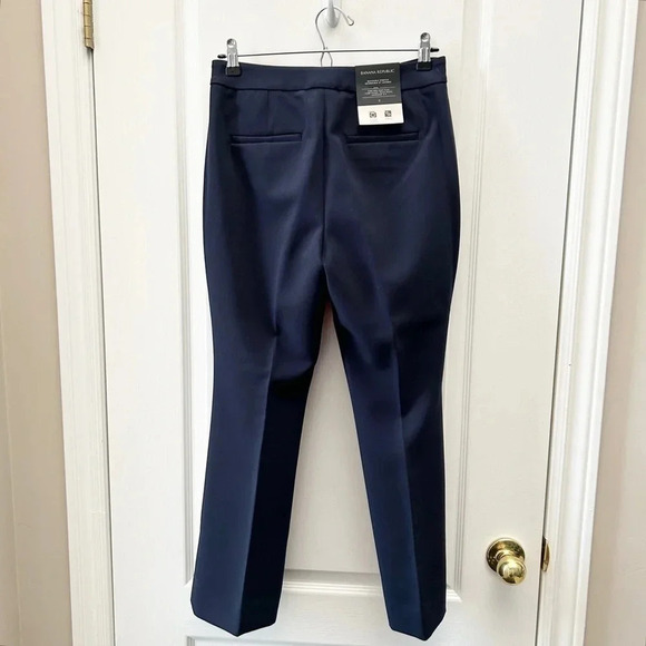 Banana Republic Pants High Rise  Crop Flare Leg Trousers Navy Blue Size 0 NWT - Picture 4 of 16